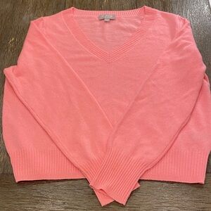 J. Crew Coral Pink V-Neck Sweater
